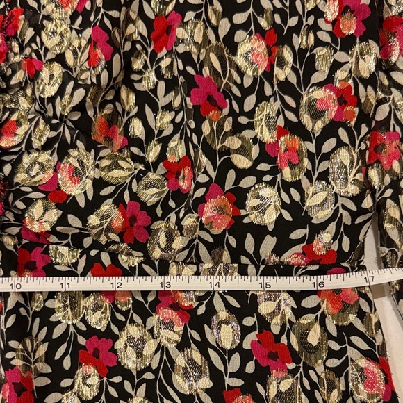 Kate Spade Floral V-Neck Dress in red, black and silver - Picture 7 of 7